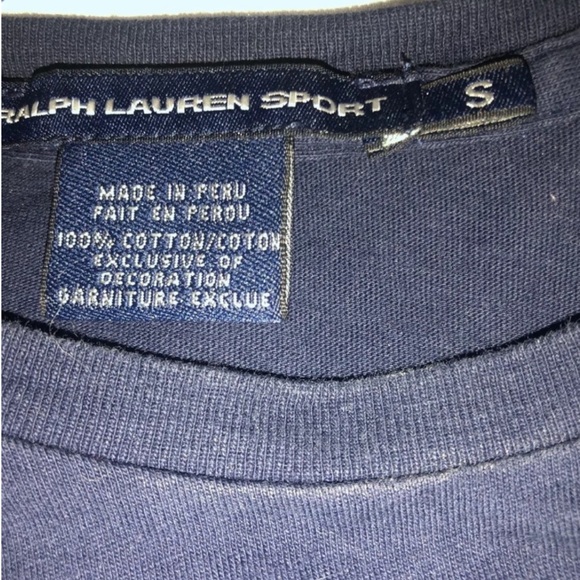 RALPH LAUREN SPORT Navy Blue Crew Neck Short Sleeve Tee T-Shirt S Small EUC $40 - Picture 9 of 11
